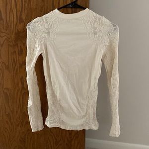 Free people lace sleeve fitted top